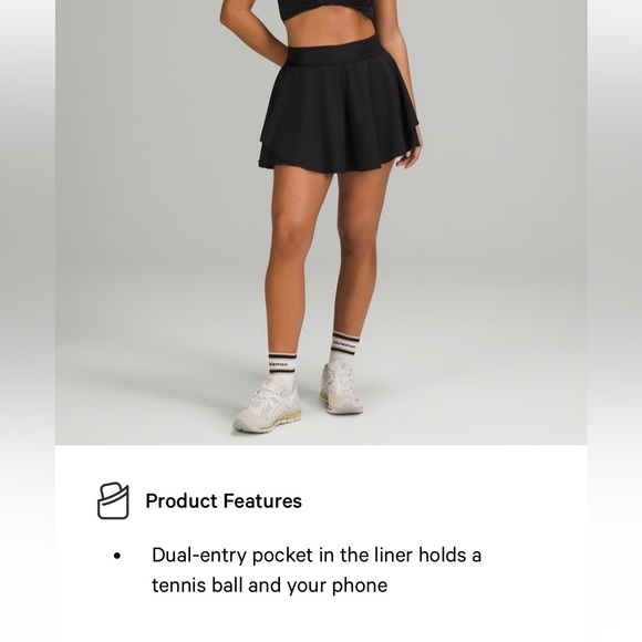 NWT LULULEMON Court Rival HR skirt, size 4 black - Picture 8 of 9